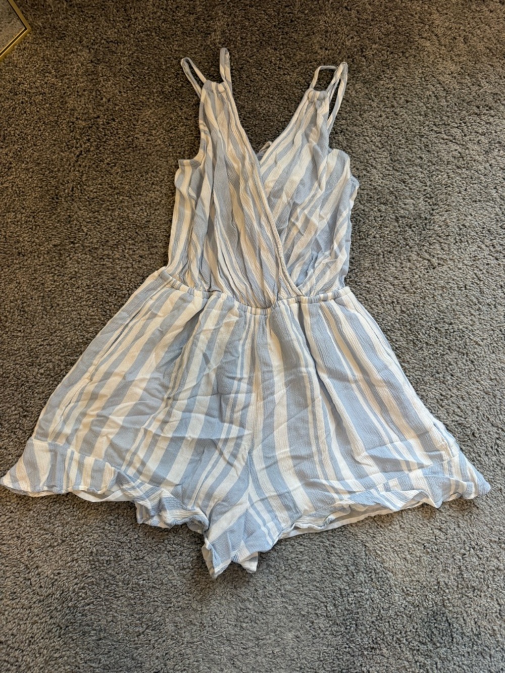 American Eagle Outfitters Blue and White Striped Romper